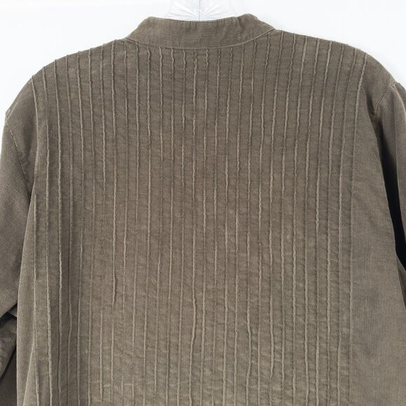 Vintage LL Bean Corduroy Maxi Shirt Dress 14 Brown Pintuck Modest Cottagecore - Picture 9 of 16